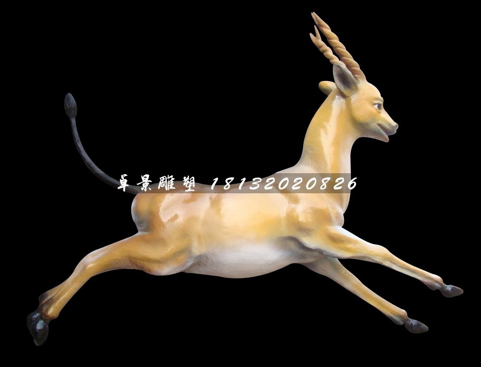 奔跑的小鹿雕塑，玻璃鋼動物雕塑