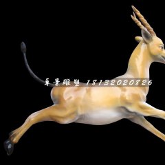 奔跑的小鹿雕塑，玻璃鋼動(dòng)物雕塑