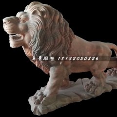 西洋獅石雕，晚霞紅歐式獅子雕塑