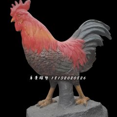 玻璃鋼公雞雕塑，仿真動(dòng)物雕塑