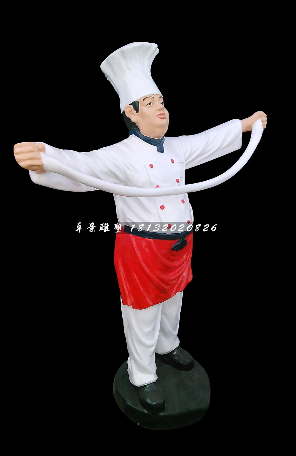 抻面廚師雕塑，玻璃鋼人物雕塑