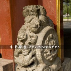 抱鼓石雕塑，仿古石門墩雕塑