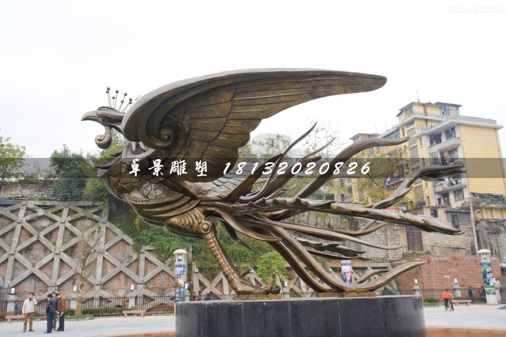 鳳凰銅雕，廣場鳳凰銅雕 (2)