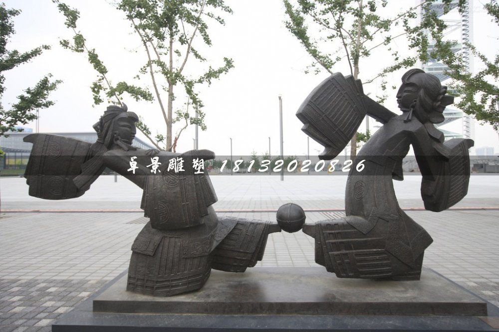 皮影戲銅雕，公園小品銅雕