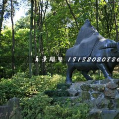 老子騎牛西行銅雕，公園景觀銅雕