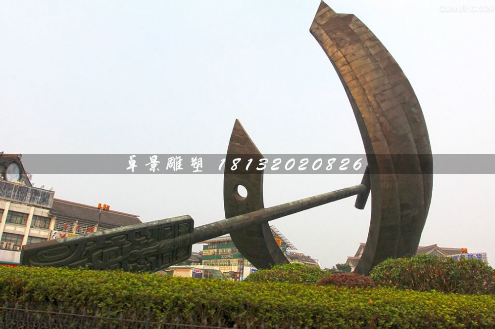 船槳不銹鋼雕塑，大型廣場雕塑 (1)