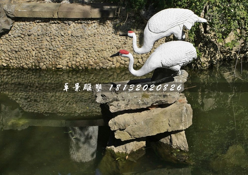 丹頂鶴石雕，公園動(dòng)物石雕