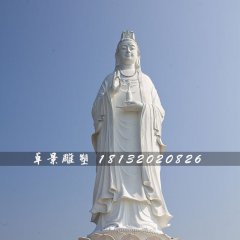 漢白玉觀音石雕，寺廟大型佛像石雕