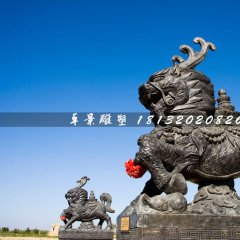 麒麟石雕，黑色麒麟石雕