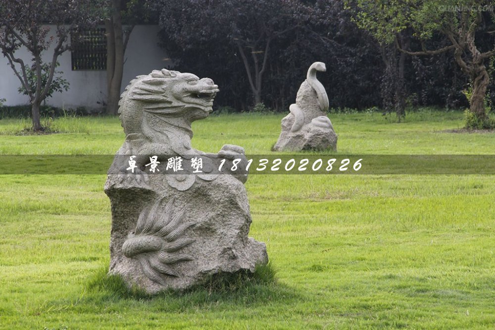 十二生肖石雕，大理石動(dòng)物雕塑 (2)