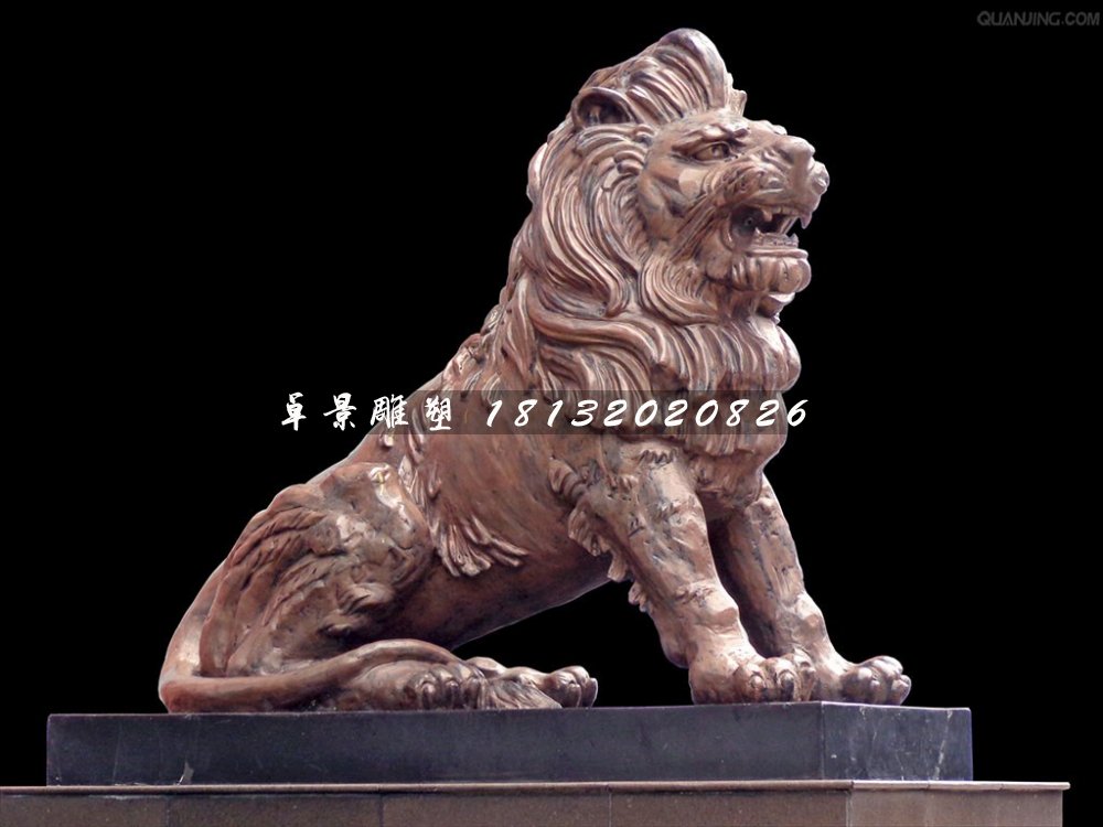 銅獅子雕塑，廣場(chǎng)西洋獅銅雕