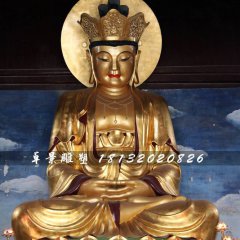 玻璃鋼地藏菩薩雕塑，貼金佛像雕塑