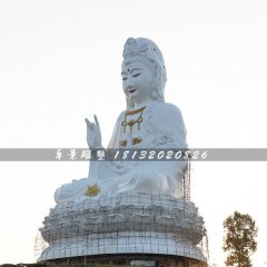 玻璃鋼坐式觀音雕塑，大型觀音雕塑