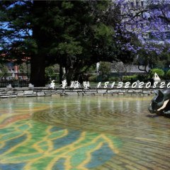 袋鼠飲水銅雕，公園動物銅雕
