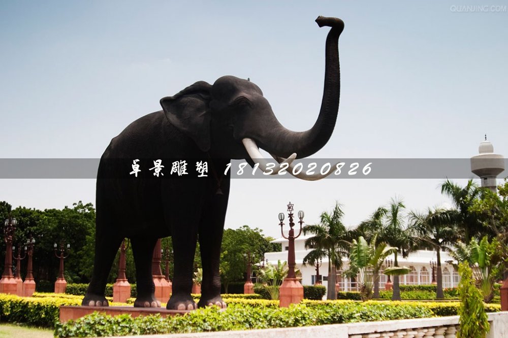 廣場(chǎng)大象雕塑，玻璃鋼仿真動(dòng)物