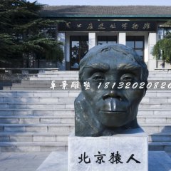 北京猿人銅雕，仿真銅雕