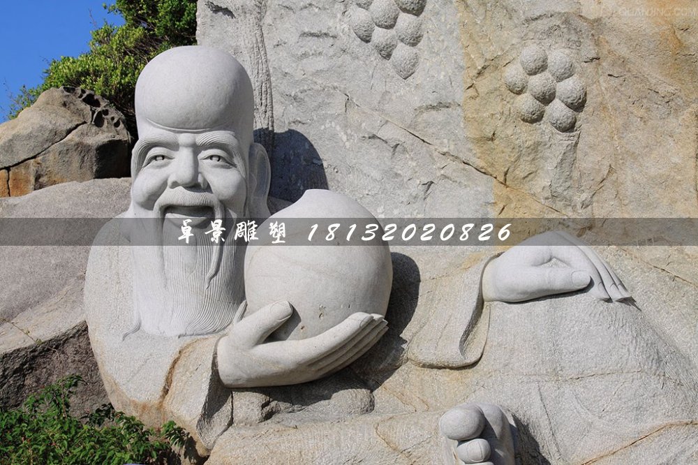老壽星石雕，大理石神仙雕塑