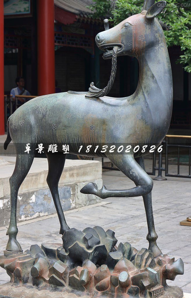 梅花鹿銅雕，動物銅雕