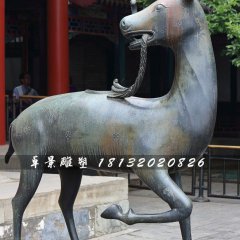 梅花鹿銅雕，動(dòng)物銅雕