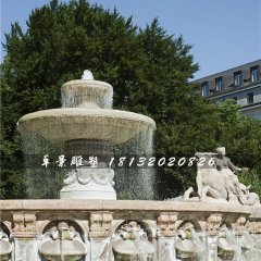 噴水盆石雕，雙層噴泉石雕