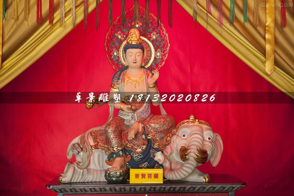 普賢菩薩雕塑，玻璃鋼佛像雕塑