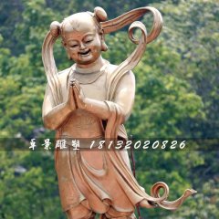 善財童子銅雕，寺廟善財童子銅雕