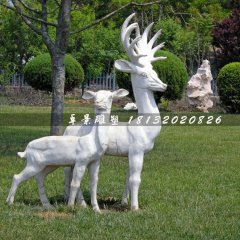 小鹿石雕，公園動(dòng)物石雕