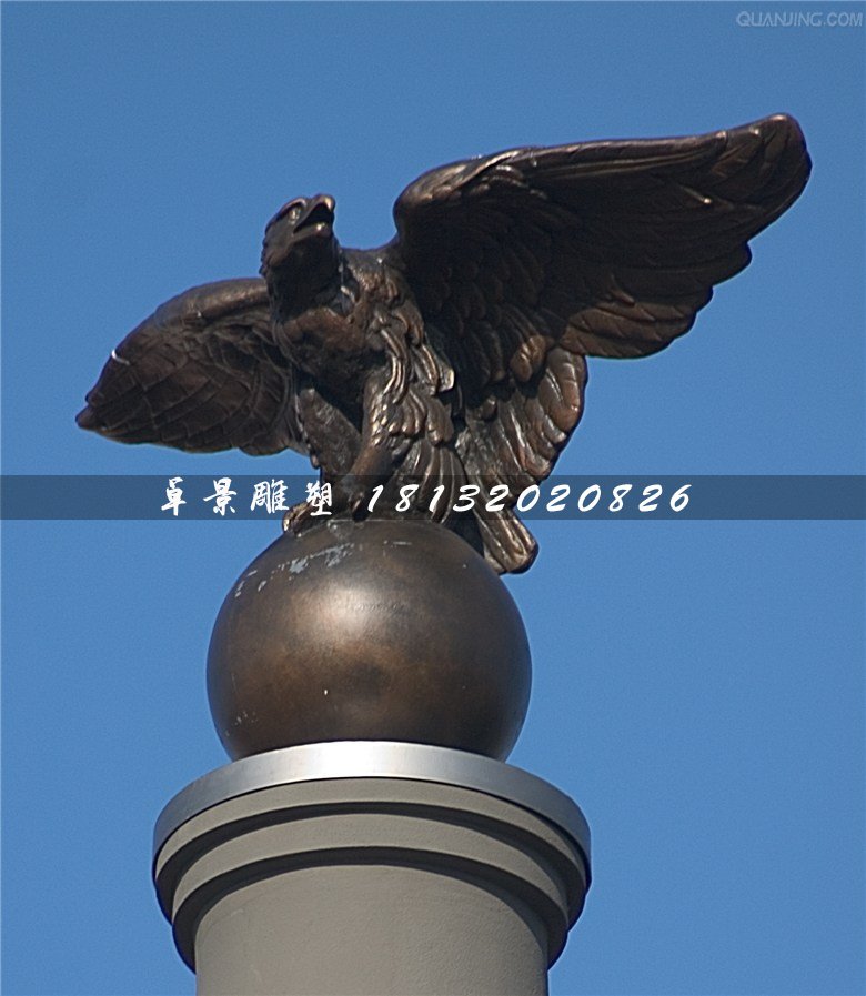 鷹踩球銅雕，廣場動物銅雕