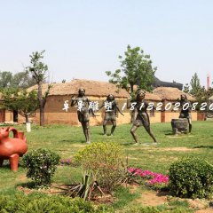 猿人銅雕，公園景觀銅雕