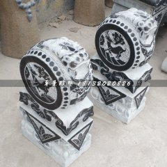 抱鼓石雕塑，仿古門墩雕塑
