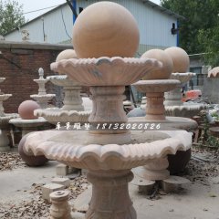 風(fēng)水球噴泉石雕，晚霞紅噴泉