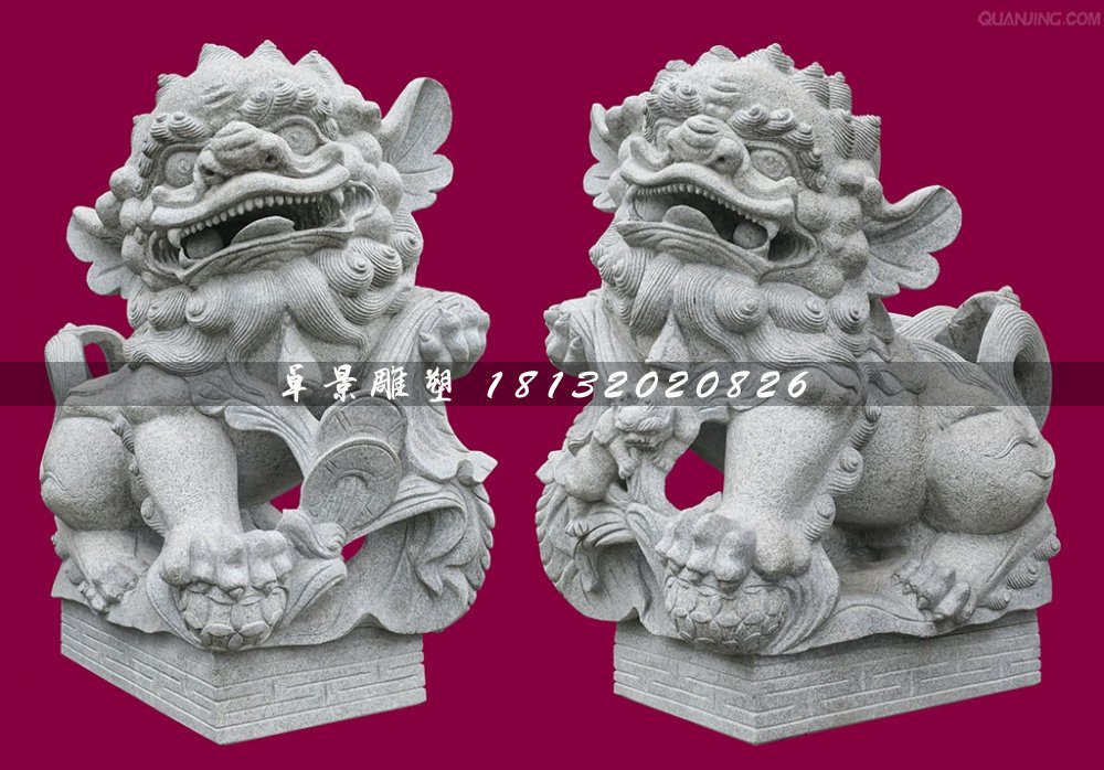 南獅石雕，大理石獻(xiàn)錢獅