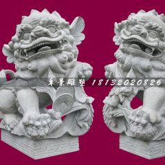 南獅石雕，大理石獻錢獅