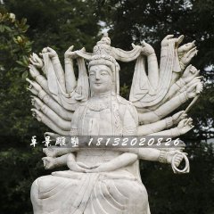 千手觀音石雕，大理石坐式觀音雕塑