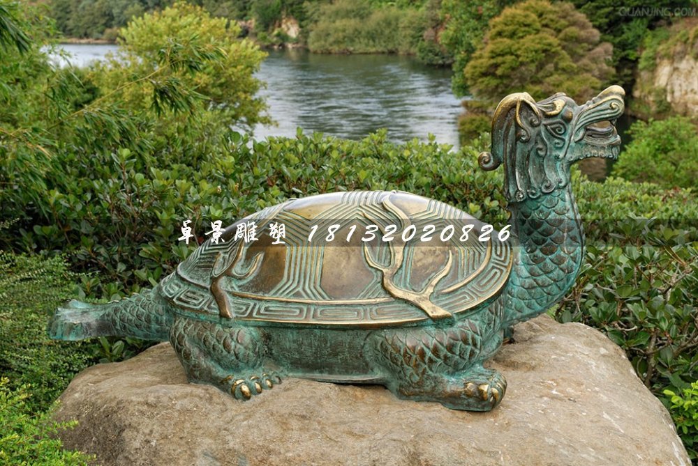 青銅龍龜?shù)袼?，公園動物銅雕