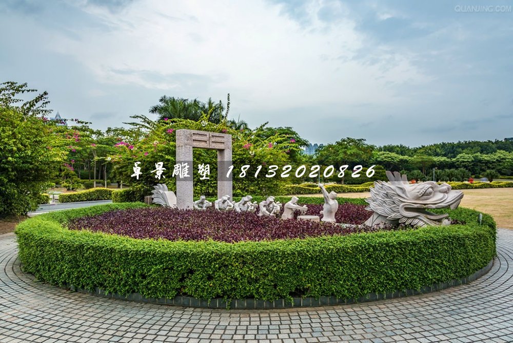 賽龍舟石雕，公園景觀石雕