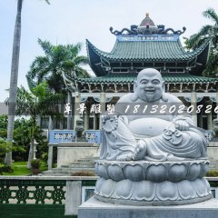 坐式彌勒佛雕塑，大理石佛像雕塑