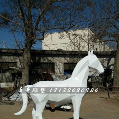 白馬雕塑，公園玻璃鋼動物雕塑