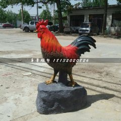 玻璃鋼公雞雕塑，彩繪動物雕塑