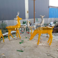 玻璃鋼小鹿雕塑，抽象動物雕塑