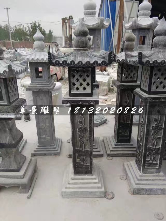 仿古石燈，青石燈雕塑 (2)