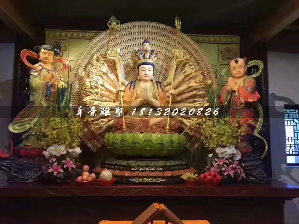 千手觀音雕塑，玻璃鋼佛像雕塑