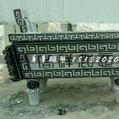 青石香爐，方形香爐石雕