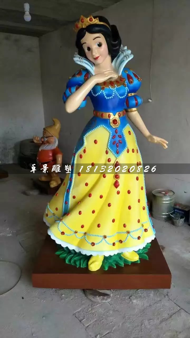 白雪公主雕塑，玻璃鋼卡通人物雕塑