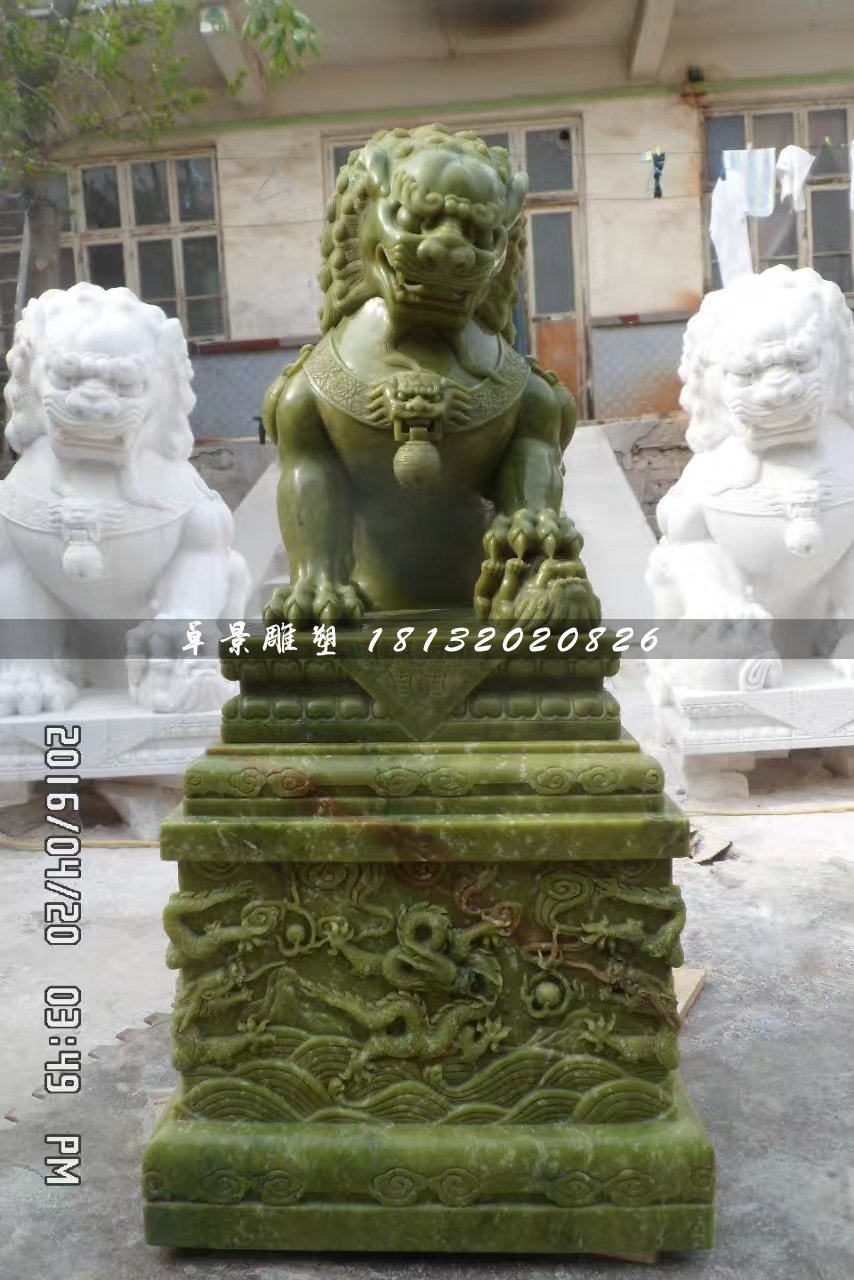 大理石獅子，動物石雕 (4)