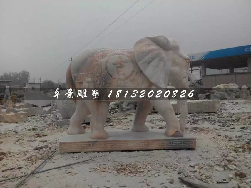 大理石吉祥如意象，石雕大象 (3)