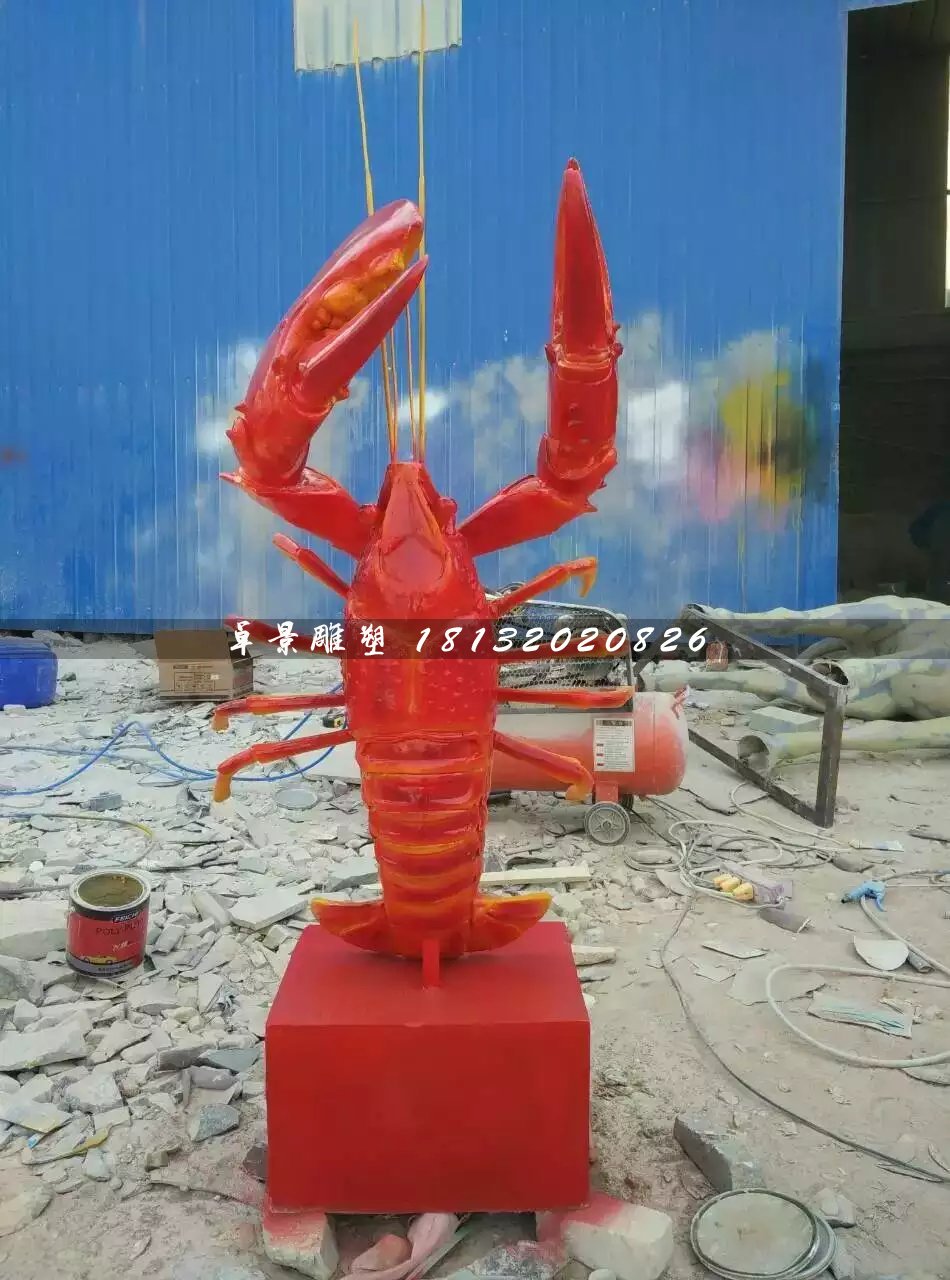 玻璃鋼龍蝦雕塑，玻璃鋼動物雕塑 (3)
