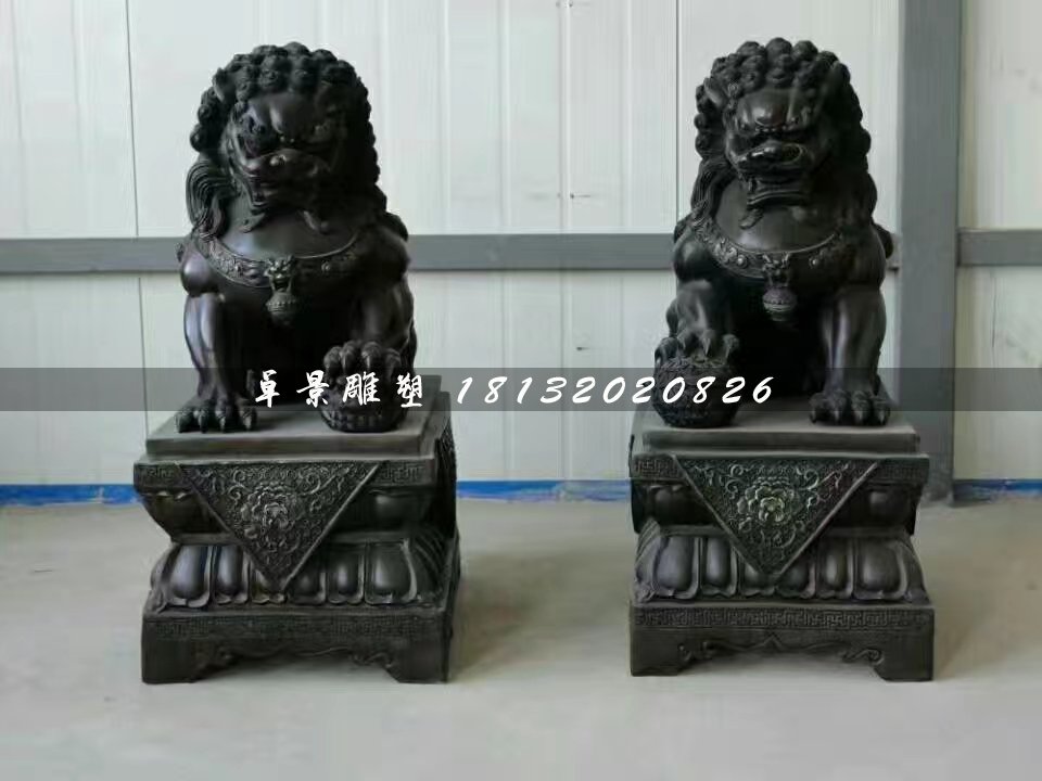 北京獅銅雕,小型銅獅子