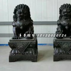 北京獅銅雕，小型銅獅子