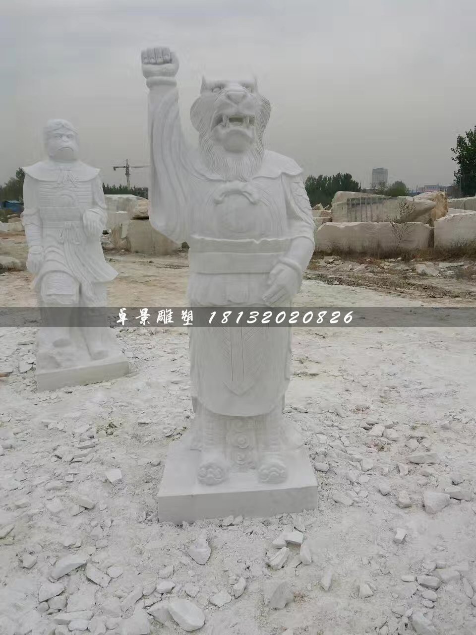 十二生肖石雕，漢白玉獸首人身石雕 (5)